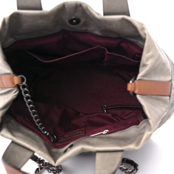 Chanel Iridescent Calfskin Quilted In The Mix Tote Grey Shoulder Bag Satchel - Picture 4 of 6